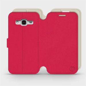 Phone Case Samsung Galaxy J3 2016 - Design Red with Platinum