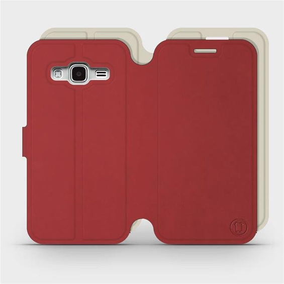 Phone Case Samsung Galaxy J3 2016 - Design Dark Red with Platinum