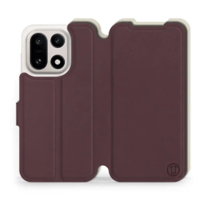 Etui Soft Touch do OnePlus 15 - wzór Matowy burgund z platyną