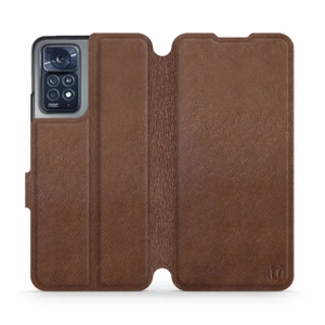 Etui ze skóry naturalnej do Xiaomi Redmi Note 12 Pro 4G - wzór Brown Leather