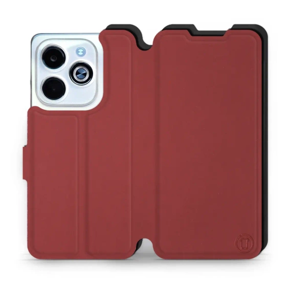 Phone Case Infinix Smart 8 - Design Dark Red with Black