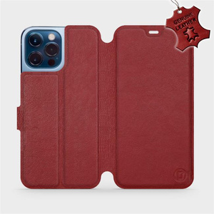 Phone Case Apple iPhone 13 Pro Max - Design Dark Red Leather