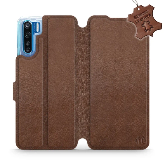 Phone Case OPPO A91 - Design Brown Leather