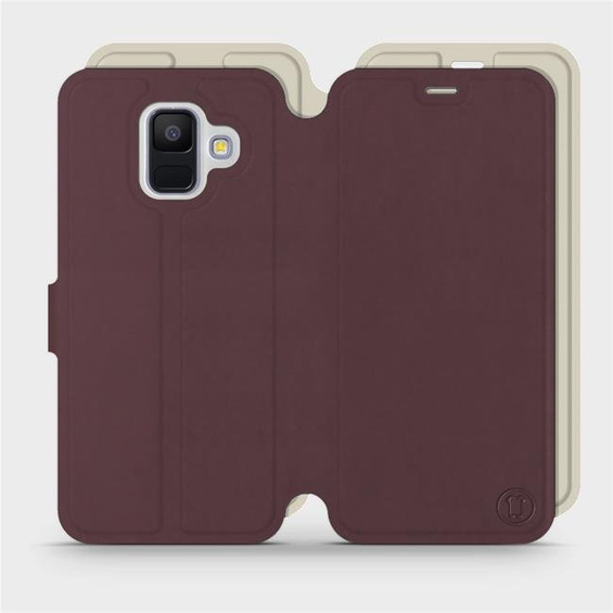 Phone Case Samsung Galaxy A6 Plus 2018 - Design Burgundy with Platinum