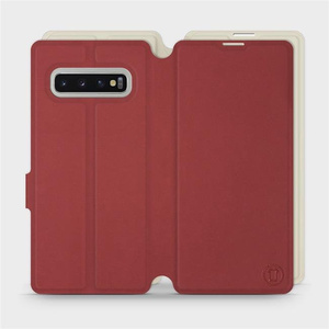 Phone Case Samsung Galaxy S10 Plus - Design Dark Red with Platinum