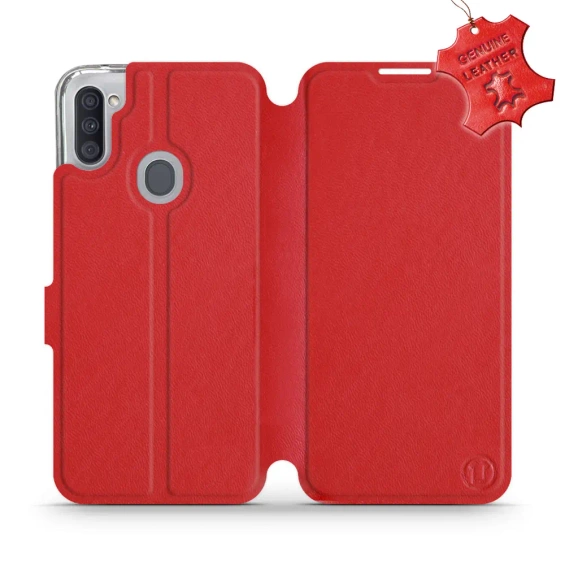 Phone Case Samsung Galaxy M11 - Design Red Leather