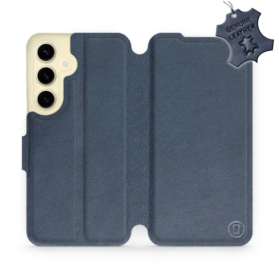 Etui ze skóry naturalnej do Samsung Galaxy S24 - wzór Blue Leather