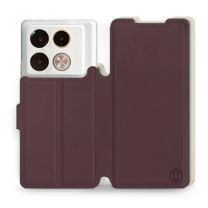 Etui Soft Touch do Infinix Note 40 Pro Plus - wzór Matowy burgund z platyną