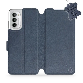 Phone Case Motorola Moto G82 5G - Design Blue Leather