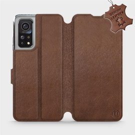 Etui ze skóry naturalnej do Xiaomi MI 10T Pro - wzór Brown Leather