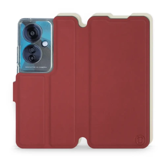 Hülle für OPPO Reno 11F - Farbe Dunkelrot mit Platin