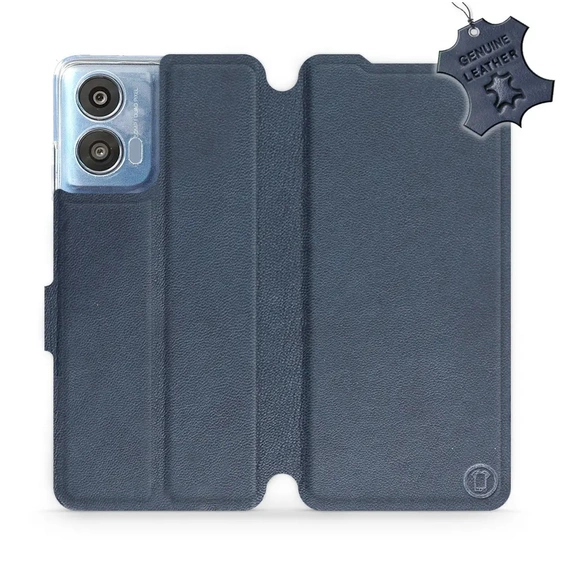 Phone Case Motorola Moto G04 - Design Blue Leather