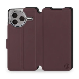 Etui Soft Touch do Xiaomi POCO F7 Pro 5G - wzór Matowy burgund z czernią