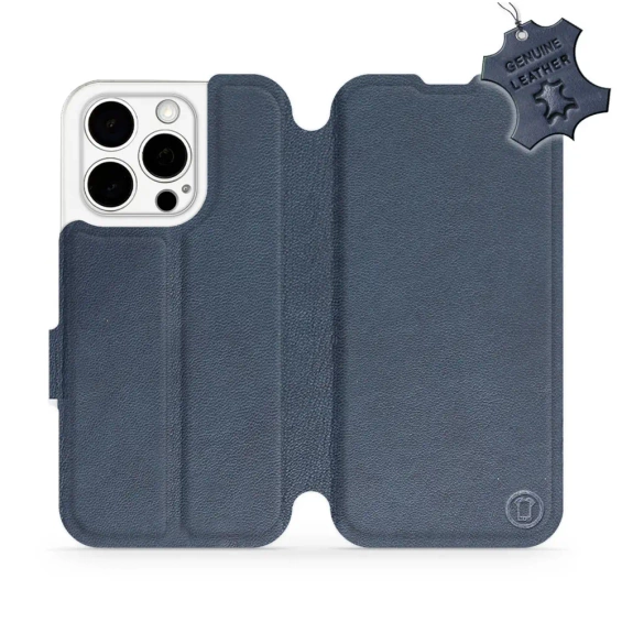 Phone Case Apple iPhone 15 Pro - Design Blue Leather