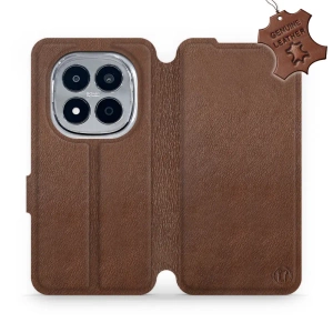 Etui ze skóry naturalnej do Xiaomi Redmi Note 15 Pro Plus 5G - wzór Brown Leather
