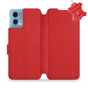 Phone Case Motorola Moto E22 - Design Red Leather