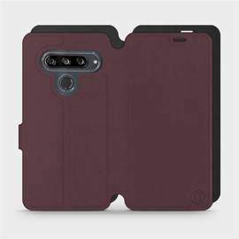 Hülle für LG G8s ThinQ - Farbe Burgund mit Schwarz