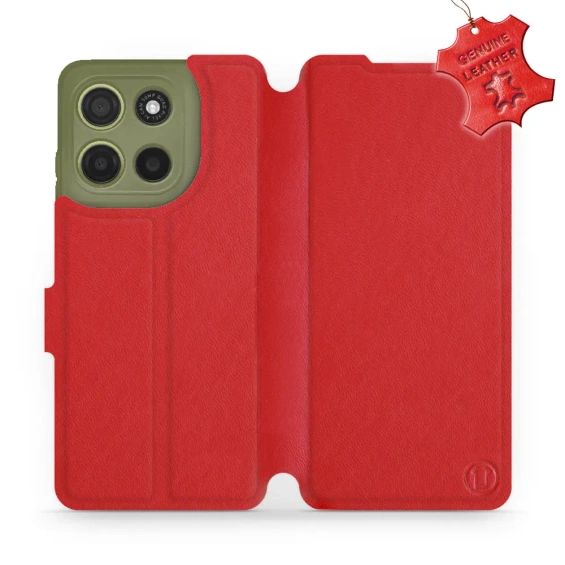 Phone Case Motorola Moto G15 - Design Red Leather
