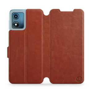 Hülle für Motorola Moto E13 - Farbe Brown&Orange