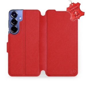 Etui ze skóry naturalnej do Samsung Galaxy S25 Plus - wzór Red Leather