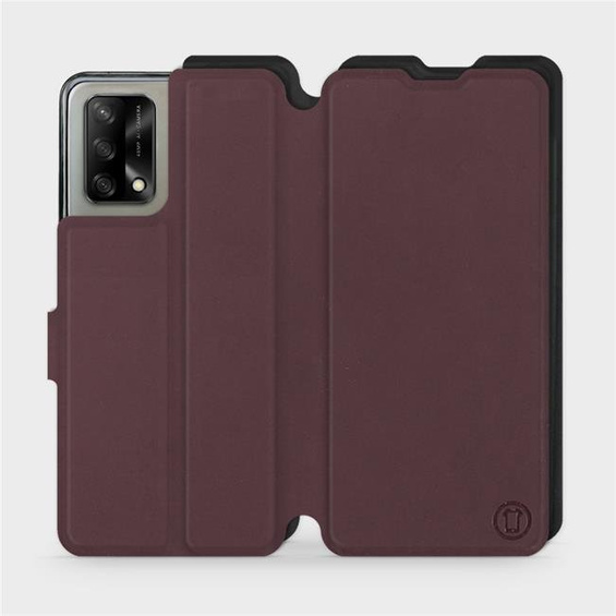 Hülle für OPPO A74 - Farbe Burgund mit Schwarz
