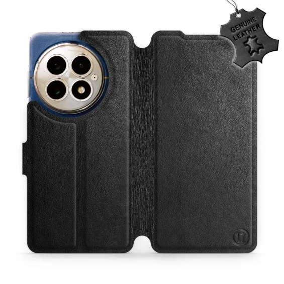 Etui ze skóry naturalnej do OnePlus 13 - wzór Black Leather