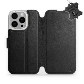 Phone Case Apple iPhone 16 Pro - Design Black Leather
