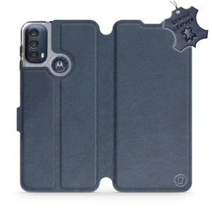 Phone Case Motorola Moto E40 - Design Blue Leather