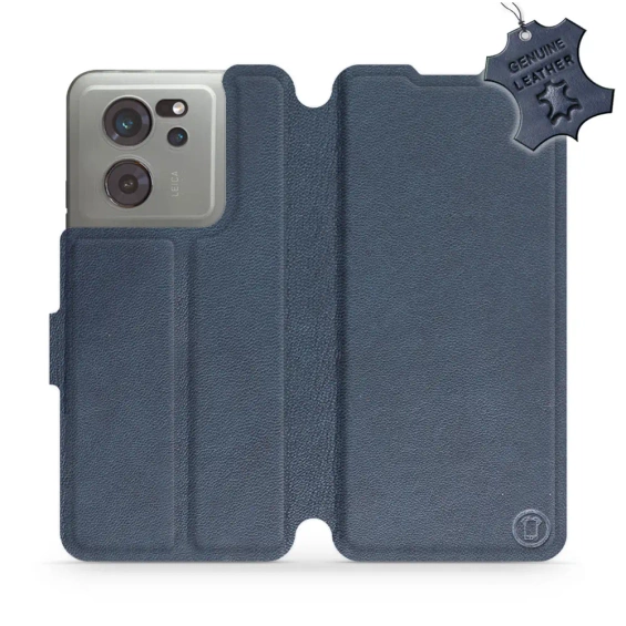 Etui ze skóry naturalnej do Xiaomi 13T - wzór Blue Leather
