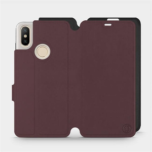 Phone Case Xiaomi Mi A2 - Design Burgundy with Black