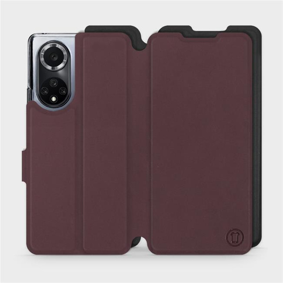 Hülle für Huawei Nova 9 - Farbe Burgund mit Schwarz