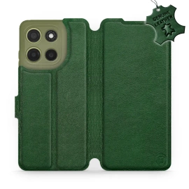 Phone Case Motorola Moto G15 - Design Green Leather
