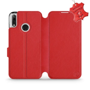 Phone Case Huawei Y7 2019 - Design Red Leather