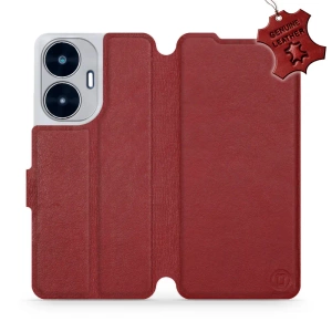 Phone Case Realme C55 - Design Dark Red Leather