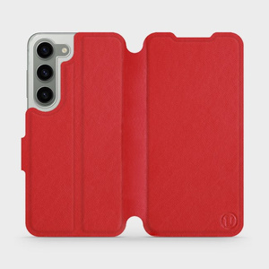 Etui ze skóry naturalnej do Samsung Galaxy S23 - wzór Red Leather