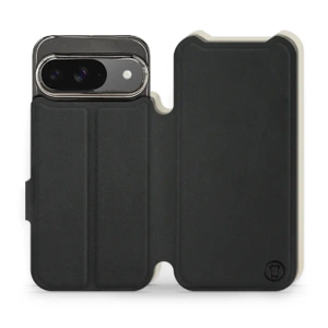 Etui Soft Touch do Google Pixel 9 - wzór Satynowa czerń z platyną