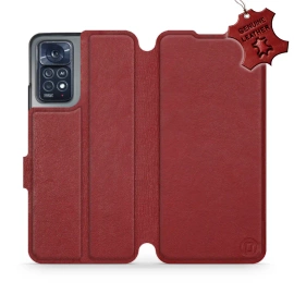 Phone Case Xiaomi Redmi Note 11 Pro 5G - Design Dark Red Leather