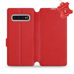 Phone Case Samsung Galaxy S10 Plus - Design Red Leather