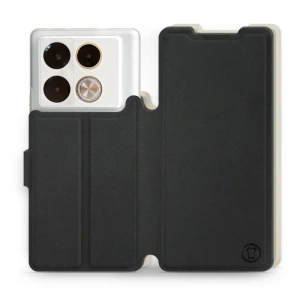 Etui Soft Touch do Infinix Note 40 Pro Plus - wzór Satynowa czerń z platyną