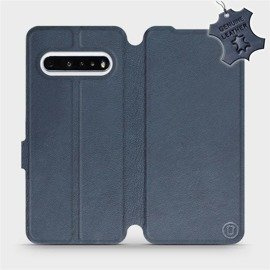 Etui ze skóry naturalnej do LG V60 ThinQ 5G - wzór Blue Leather