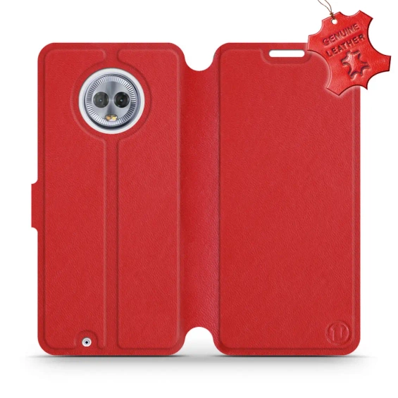 Phone Case Motorola Moto G6 - Design Red Leather