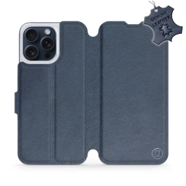 Phone Case Apple iPhone 15 Pro Max - Design Blue Leather