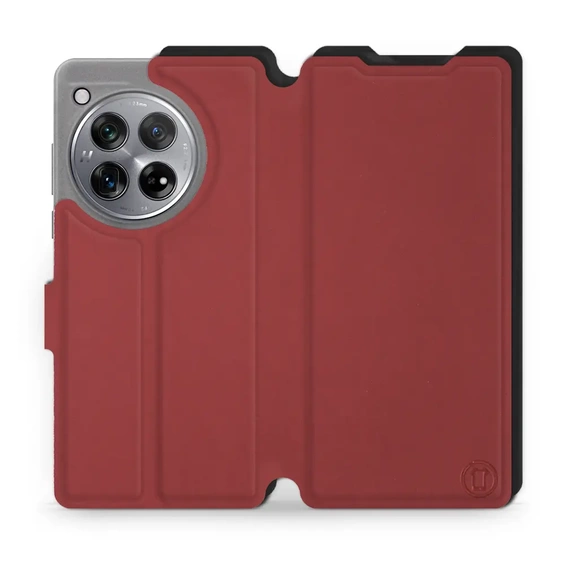 Hülle für OnePlus 12R - Farbe Dunkelrot mit Schwarz