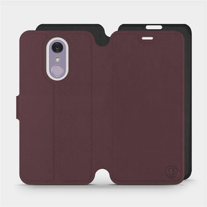 Phone Case LG Q7 - Design Burgundy with Black