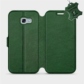 Etui ze skóry naturalnej do Samsung Galaxy A5 2017 - wzór Green Leather