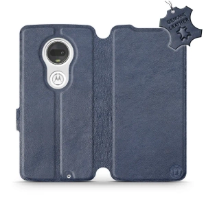 Phone Case Motorola Moto G7 Plus - Design Blue Leather