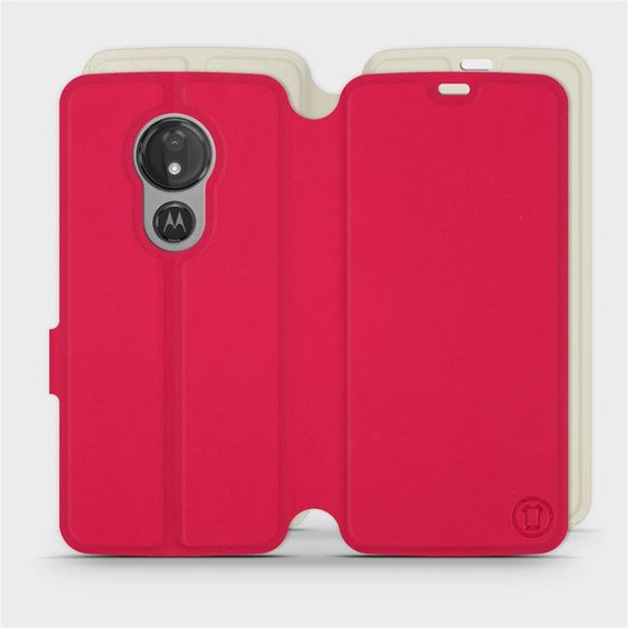 Etui Soft Touch do Motorola Moto G7 Power - wzór Żywa czerwień z platyną