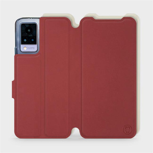 Etui Soft Touch do Vivo V21 5G - wzór Zachodząca czerwień z platyną