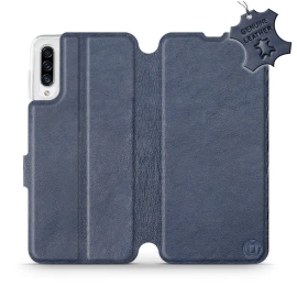 Phone Case Samsung Galaxy A30s - Design Blue Leather