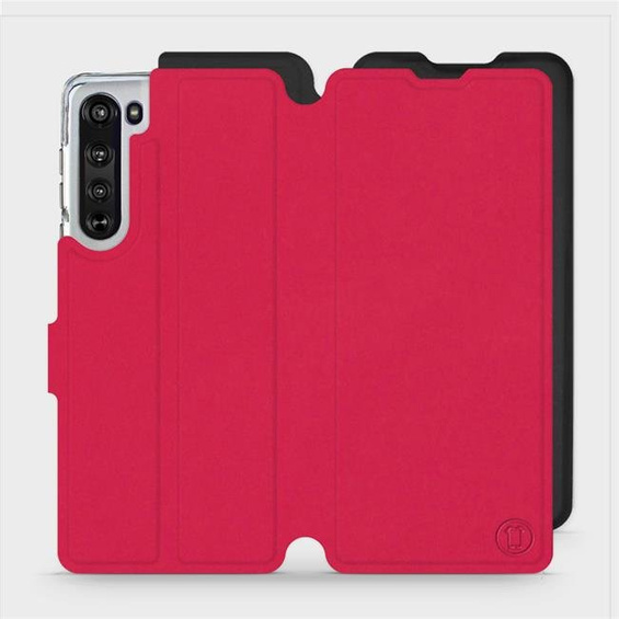 Hülle für Motorola Edge - Farbe Rot mit Schwarz